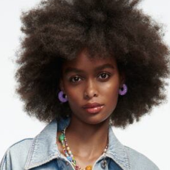 NWT. Zara Purple/Pink Pack of Clay Rhinestone Earrings. - Picture 2 of 12